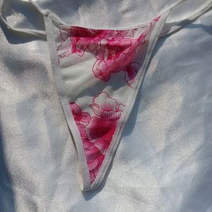 Flower Printed Thong Panty