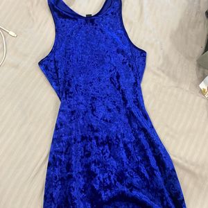 Forever 21 Blue Velvet Bodycon Dress