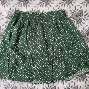 Dark Green Polka Dot Mini Skirt