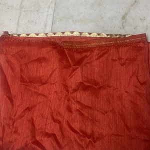 Orange Saree With Unstiched Blouse