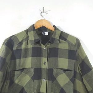 Olive And Black Checks Shirt (Women's)