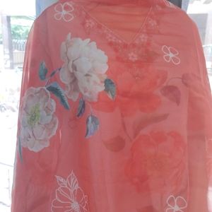 Embroidered Organza Floral Suit Set