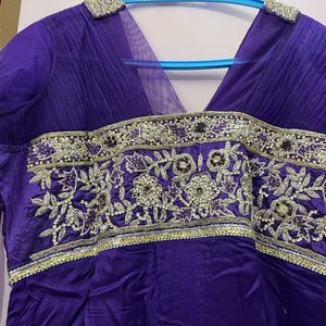 Heavy Embroidered Purple Kurti