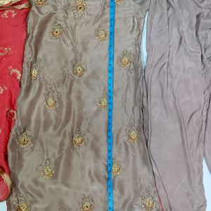 New Condition Suit Set Khakhi Colour