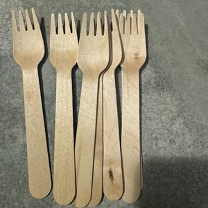 Wooden Disposable Fork (Biodegradable) - 50 Pcs