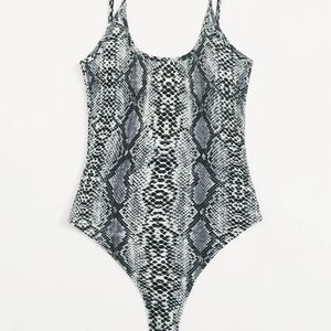 Shein Snakeprint  Bodysuit