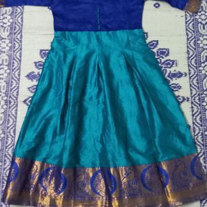 blue anarkali