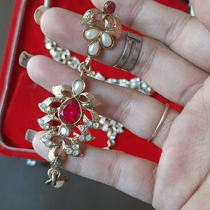 Pink Flower Jewellery Set