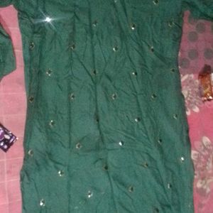 Dark Green Kurti With Free Gift