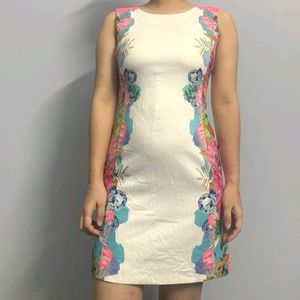 White Floral Bodycon Dress