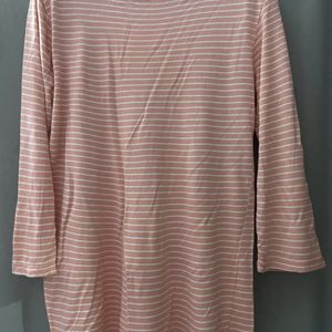 White And Pink Striped Top