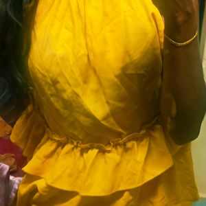 Mustard Yellow Ruffle Top