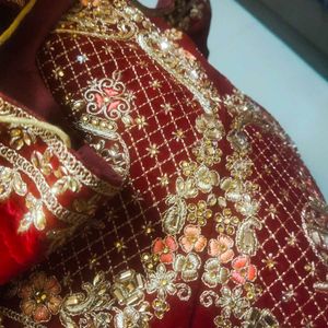 Velvet Bridal Lehenga Very Heavy Work With Dupatta