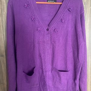 Beautiful Purple V Neck sweater