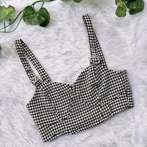 H&M Houndstooth Corset Top