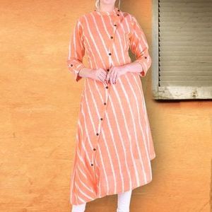 Cotton Stripes Long Kurti