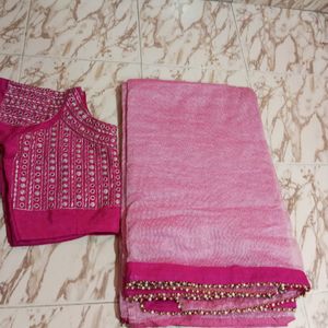 👑Soft Net Pearl Saree👑grab Soon