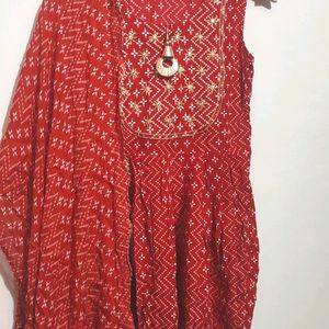 Red Sharara Suit With Dupatta For Girl 8-10 Year