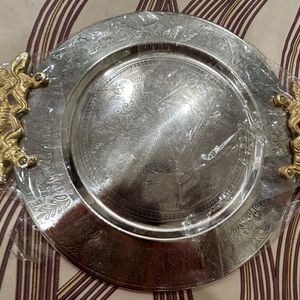 Antique Golden Acrylic Metal Decorative Tray