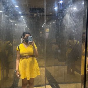 Yellow A-line dress