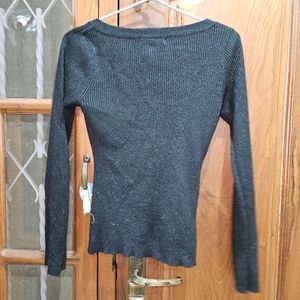 Glittery Coin Black Sweater/Top