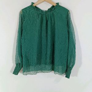 Enchanting Emerald Chiffon Top