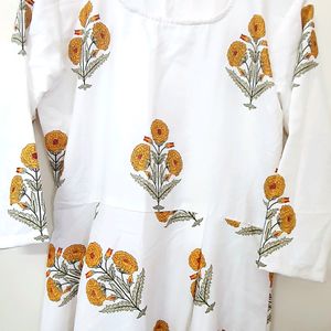 Stock Clearance Sale - White Frock With Yellow