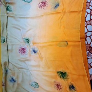 Tri Colour Saree With Cotton Blouse