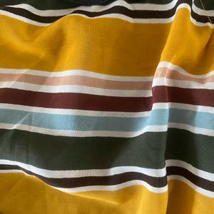 NUON Yellow Striped Wrap Dress