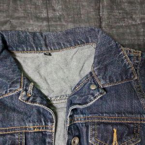 Denim Crop Jacket- Dull Blue Wash