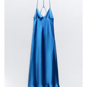 Zara Satin Slip Dress With strappy Back