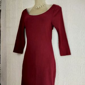 Maroon Bodycon Dress