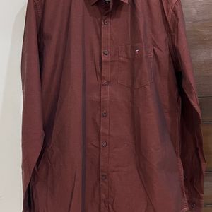 Men Cotton Tan Shirt