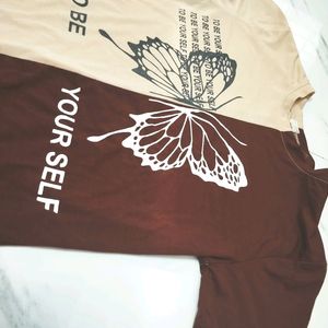 Y2k transition t-shirt with butterfly printing