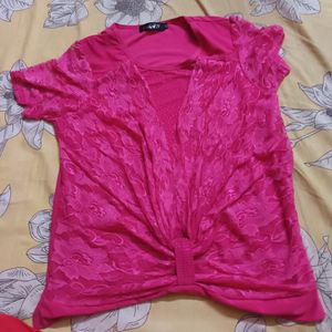 Pink Sequin Butterfly Top