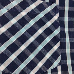 Navy Blue - Coloured Checked Shirt