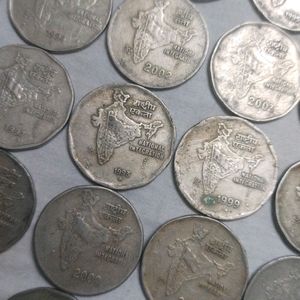 Rare Old 2rupee Coin 100 Pcs