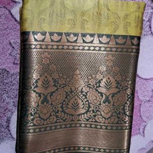 Yellow Beautiful Mysore Silk Saree