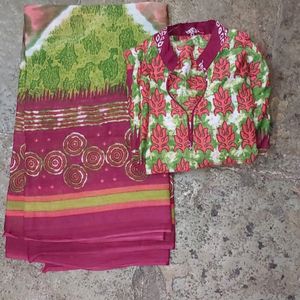 Pure Cotton Printed Kurti And Dupatta