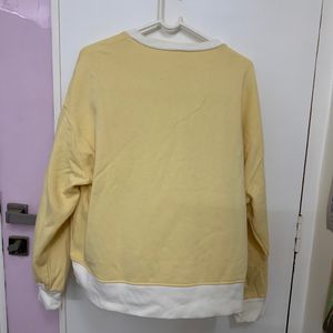 h&m yellow oversized sweatshirt