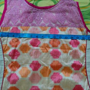 Pink And Beige Kurti