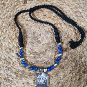 Original Lapis Lazuli And German Silver Choker