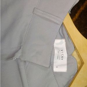 Grey Bell Buttom Trouser