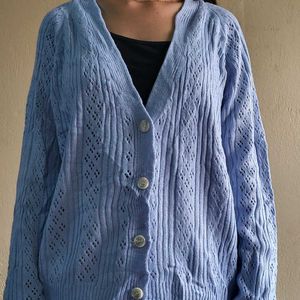 Blue Knitted Open Cardigan 🎀