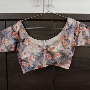 Pale Brown Flower Design Blouse