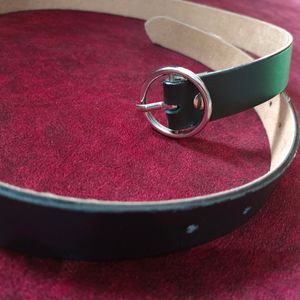 Black Round Buckle Belt(Women)