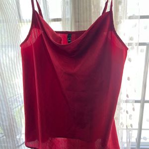 HEY! Cowl Neck Satin Top