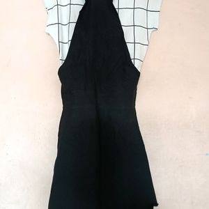 Black Dungaree Dress For Girls 👗