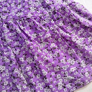 Lilac Floral Midi Skirt