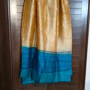 Women Tussar Silk Printed Dupatta With Tassels